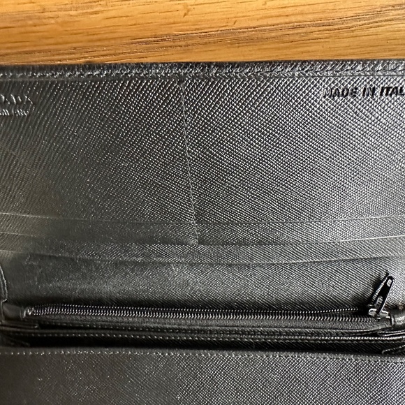 PRADA Saffiano Leather Long Wallet in Black - Picture 6 of 16
